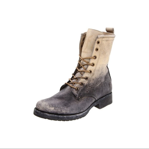 Frye Shoes - FRYE OMBRE LACE-UP COMBAT BOOTS
